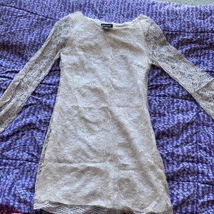 cream colored floral dress